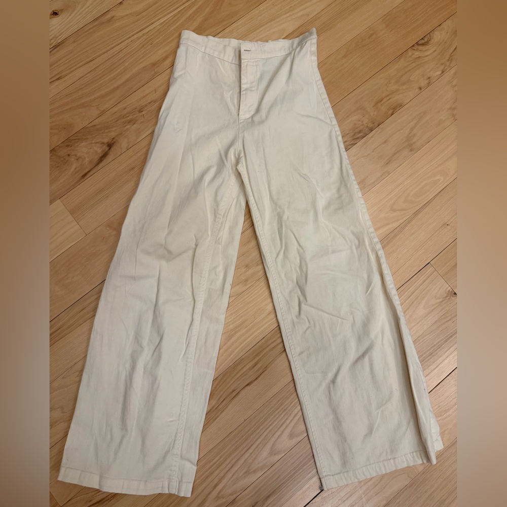 Stoned Immaculate Cream Sailor Wide Leg Pants